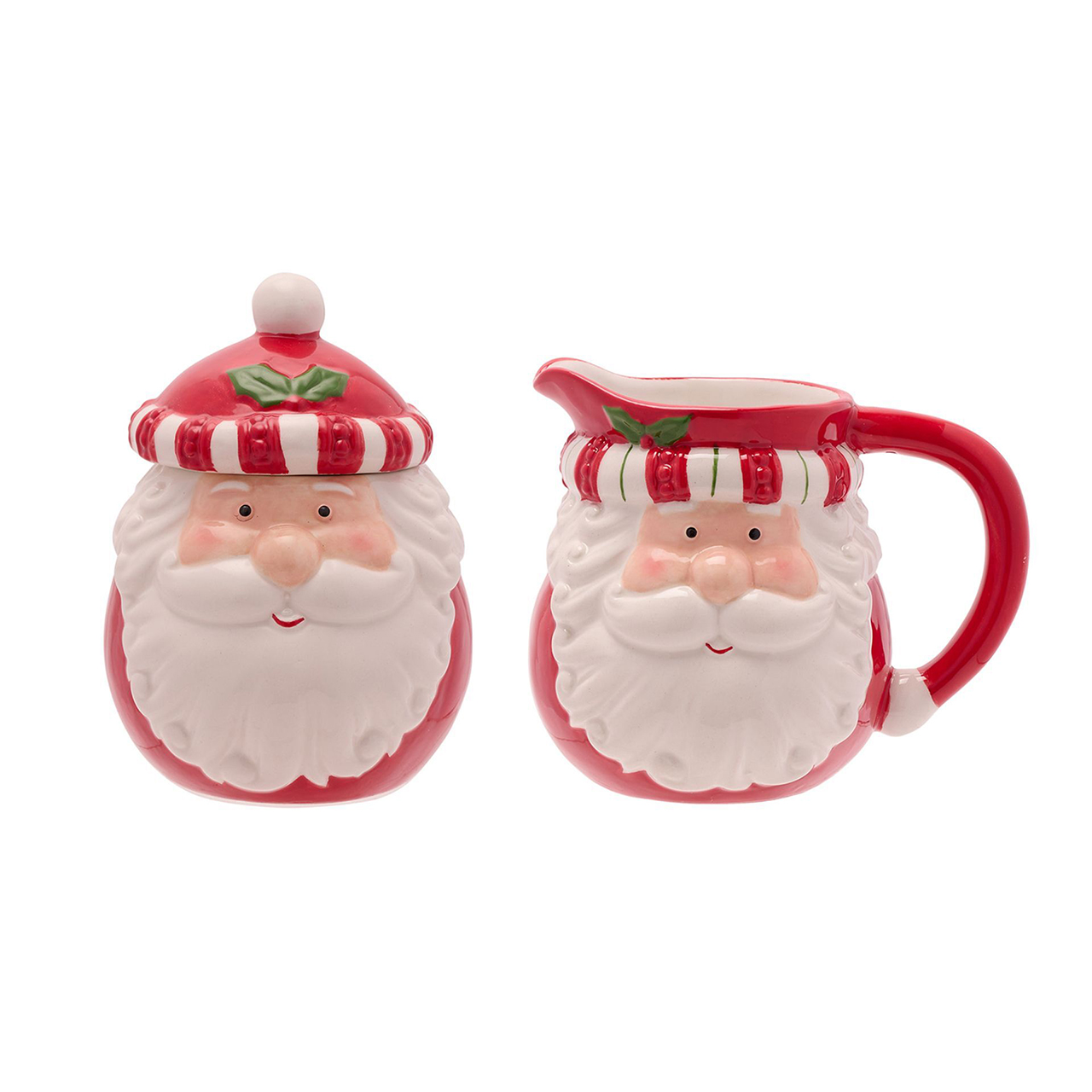 Santa Sugar Bowl and Milk Jug Set