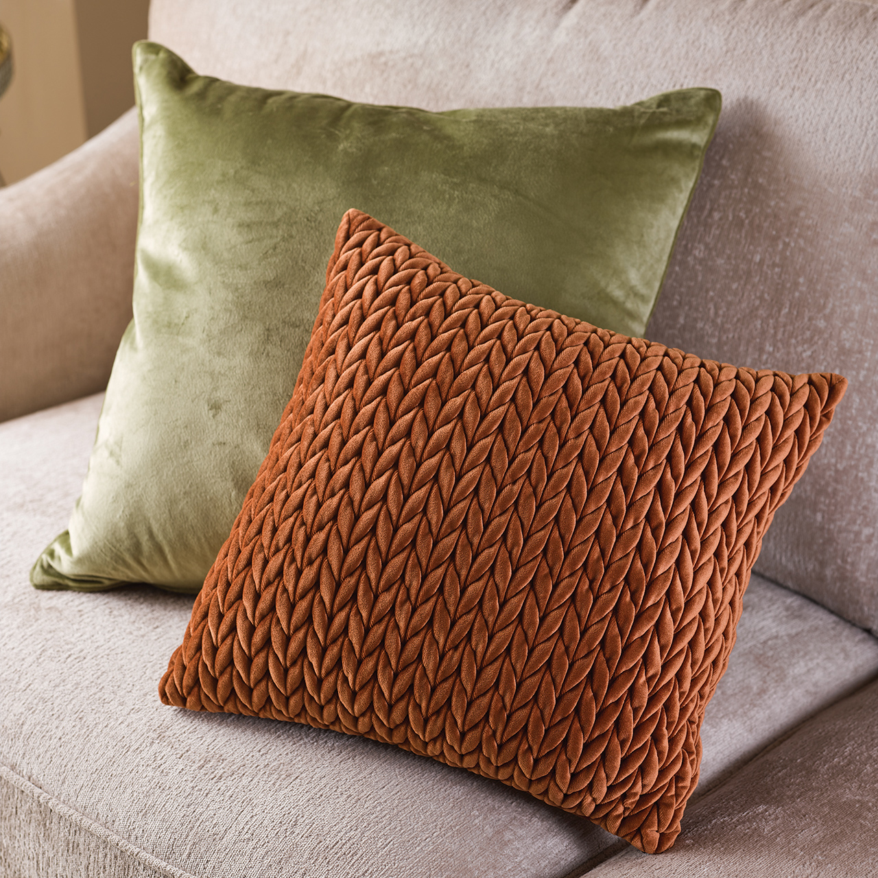 Piped Velvet Cushions