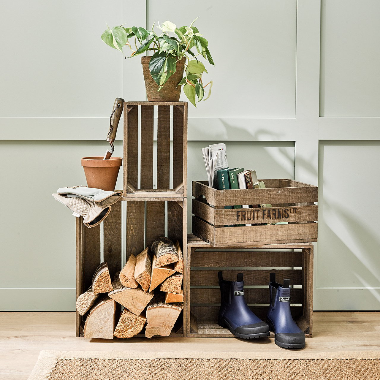 Wooden Crates - Set of 4