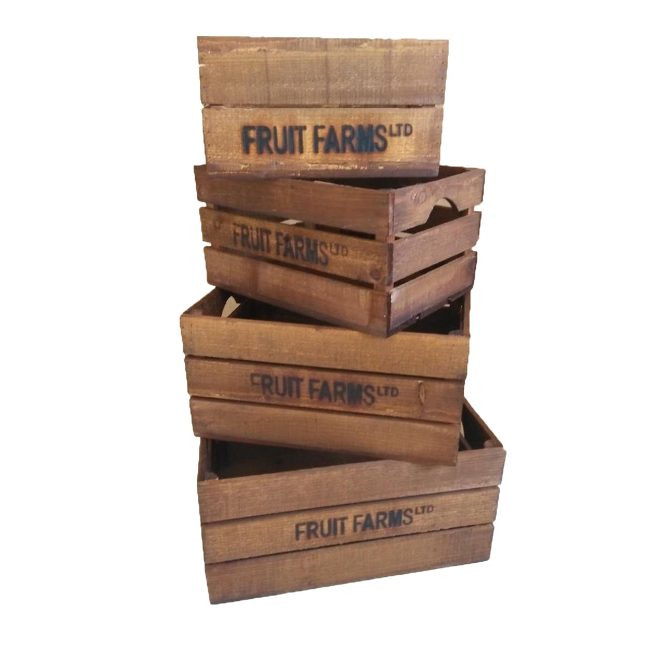 Wooden Crates - Set of 4