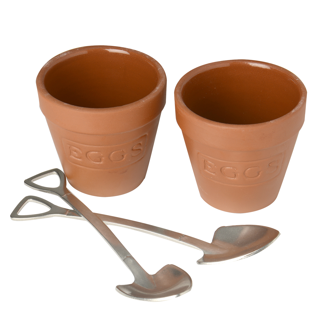 Flower Pot and Shovel Egg Cups - Set of 2