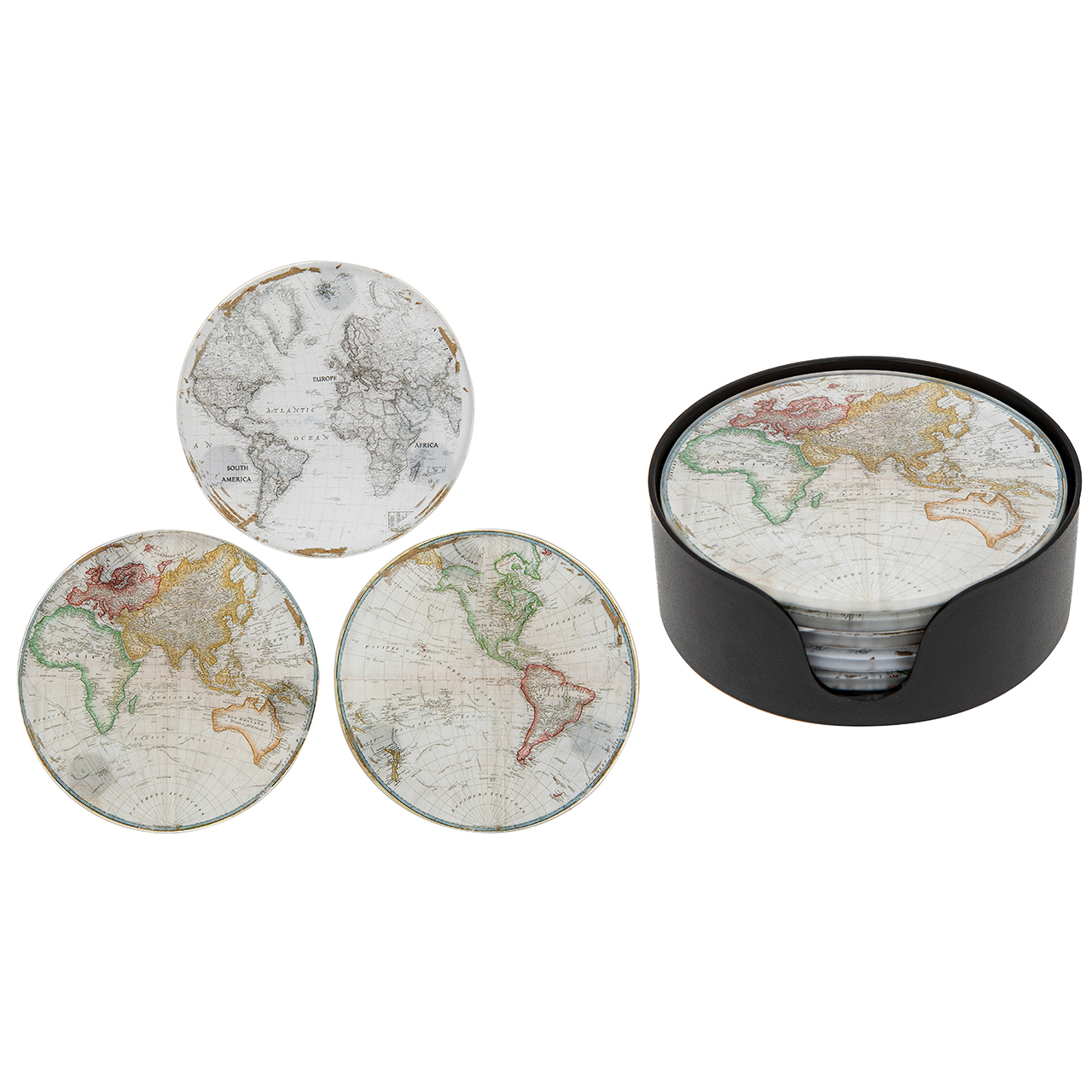 World Map Coaster Set - Set of 6