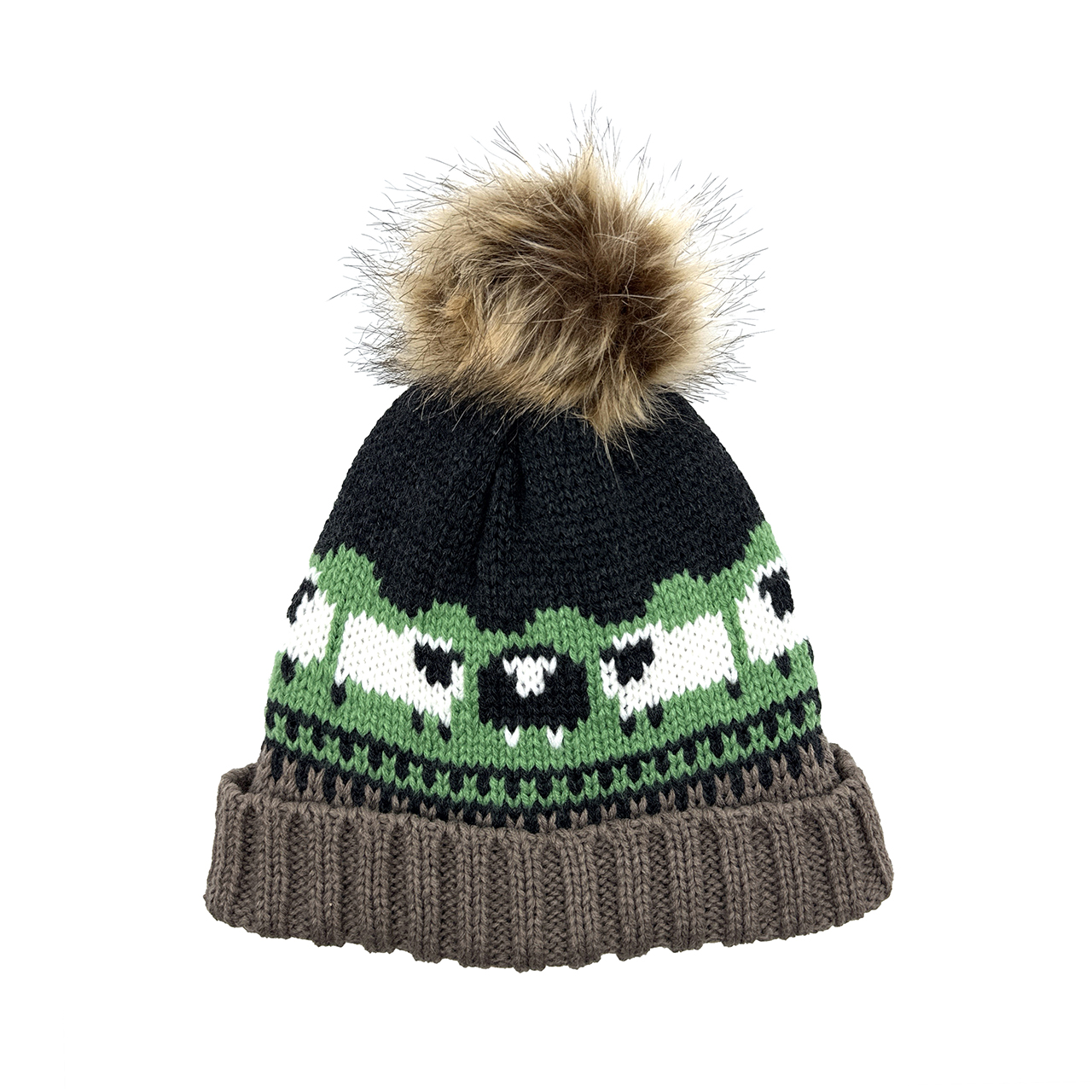 Aran Sheep Pom Pom Hat