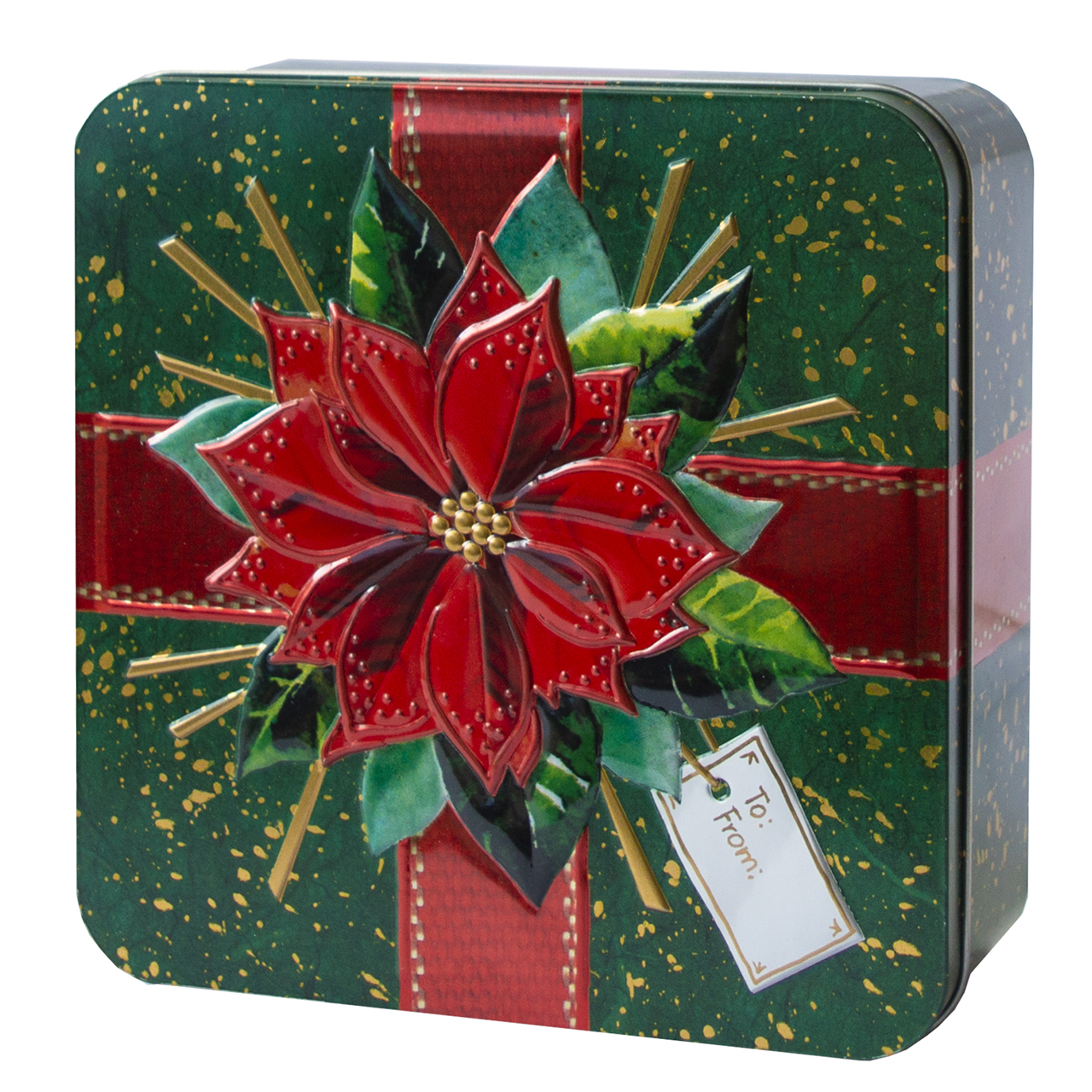 Poinsettia Gift Tin of Shortbread