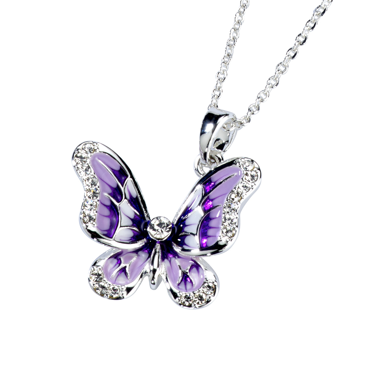 Hand Painted Butterfly Necklace