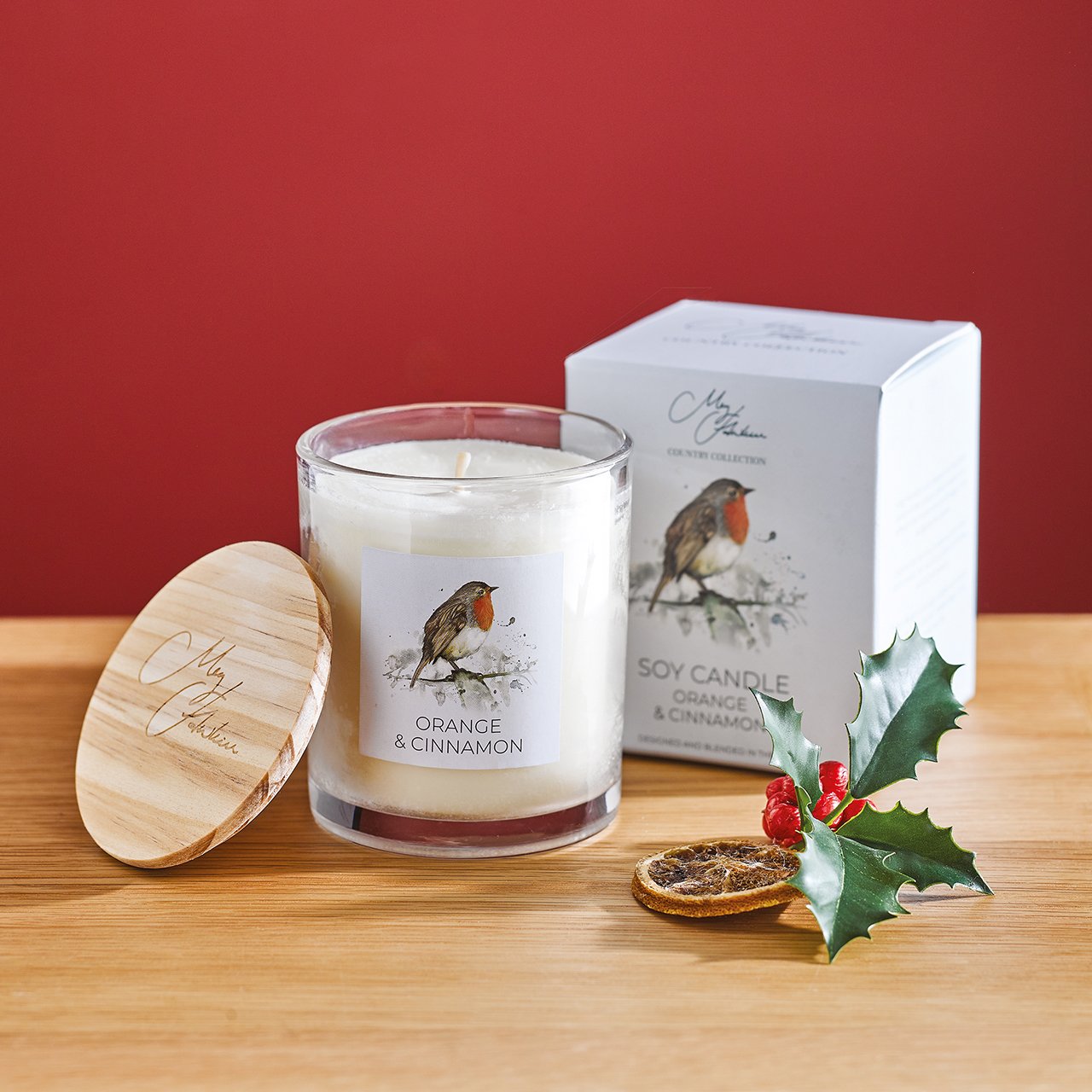 Orange and Cinnamon Robin Candle