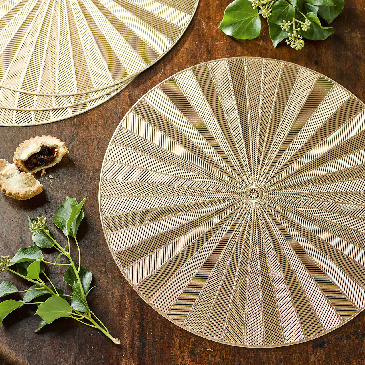 Gold Finish Table Mats, Set of 4