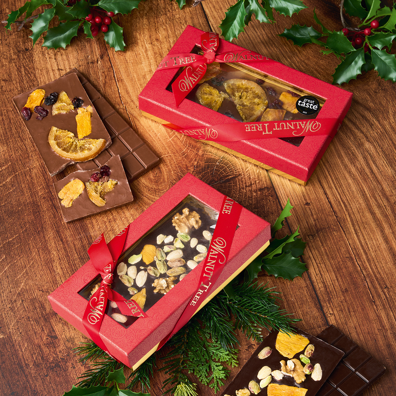 Exotic Fruit and Nut Studded Chocolate Bars