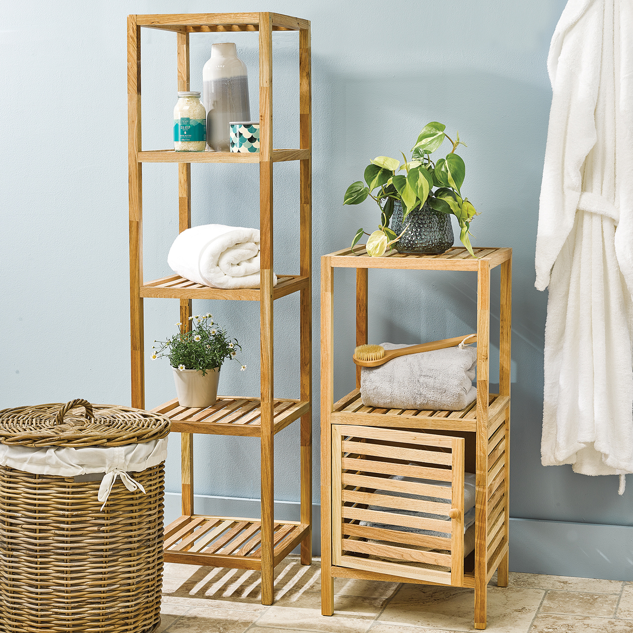 Oxley Walnut Bathroom Shelves