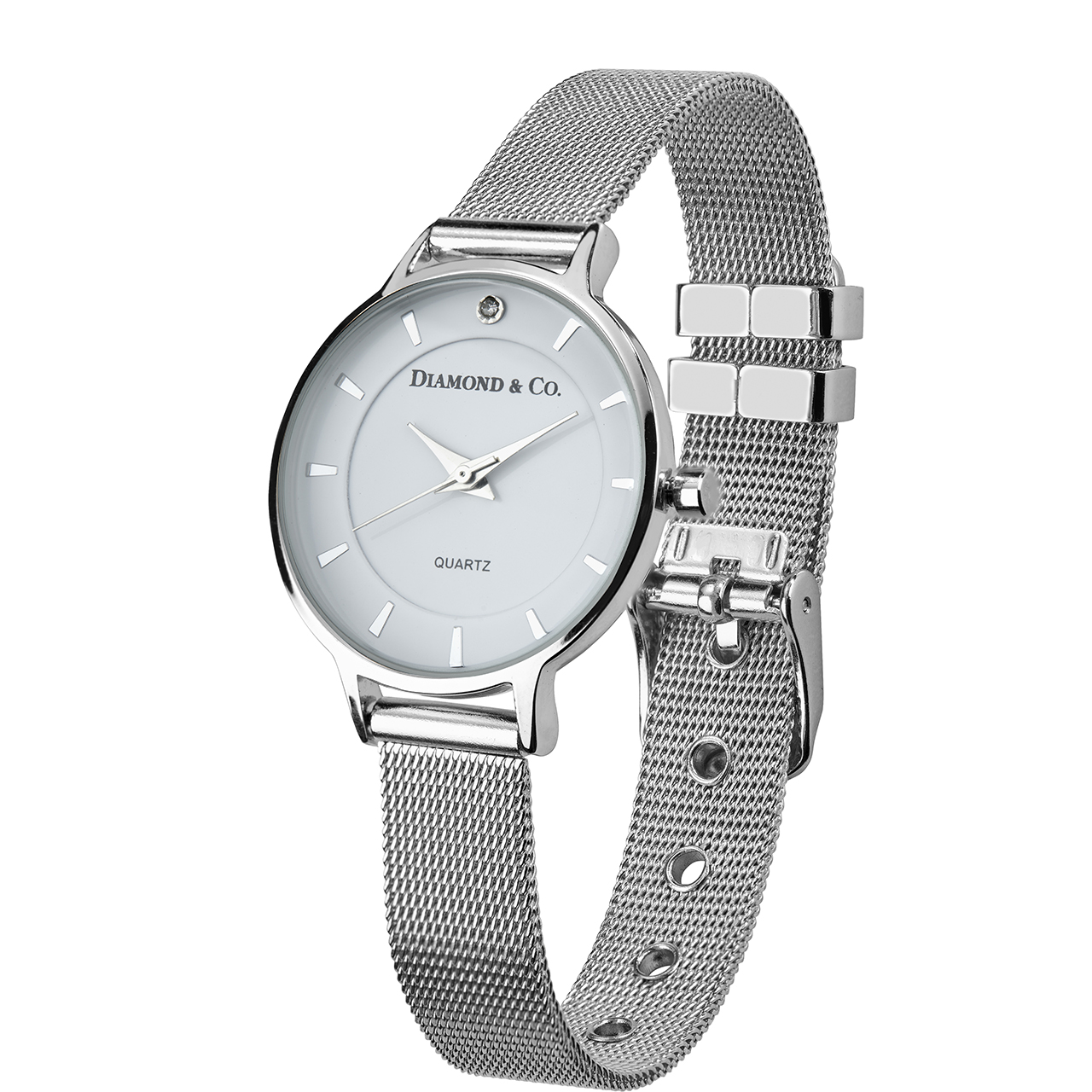 Silver Ladies Genuine Diamond Watch Gift Discoveries