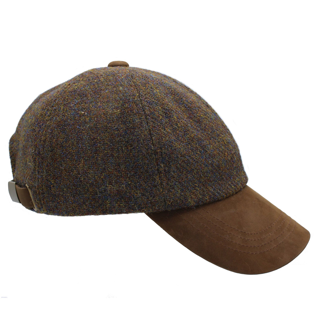 Harris Tweed Leather Peaked Baseball Cap