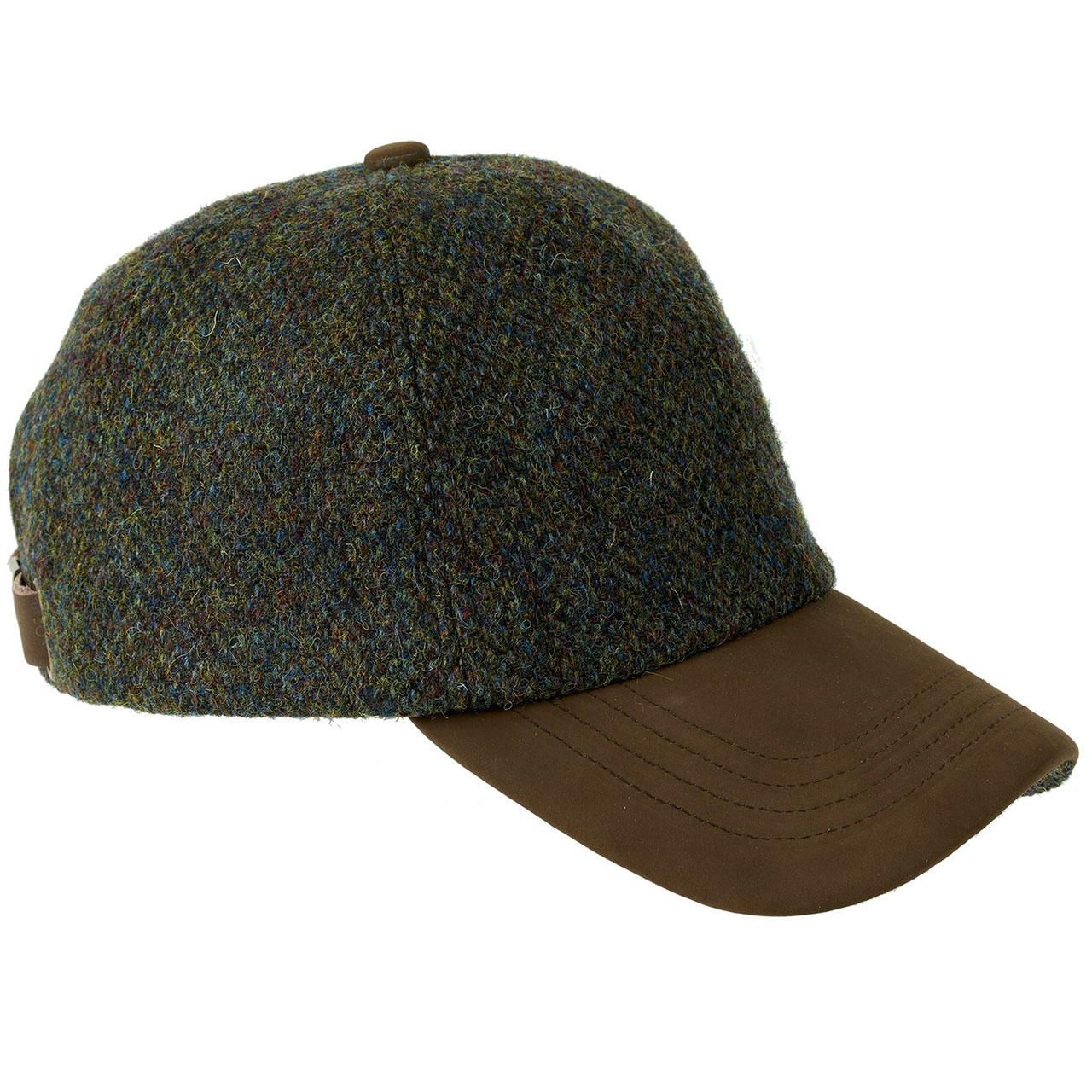 Harris Tweed Leather Peaked Baseball Cap