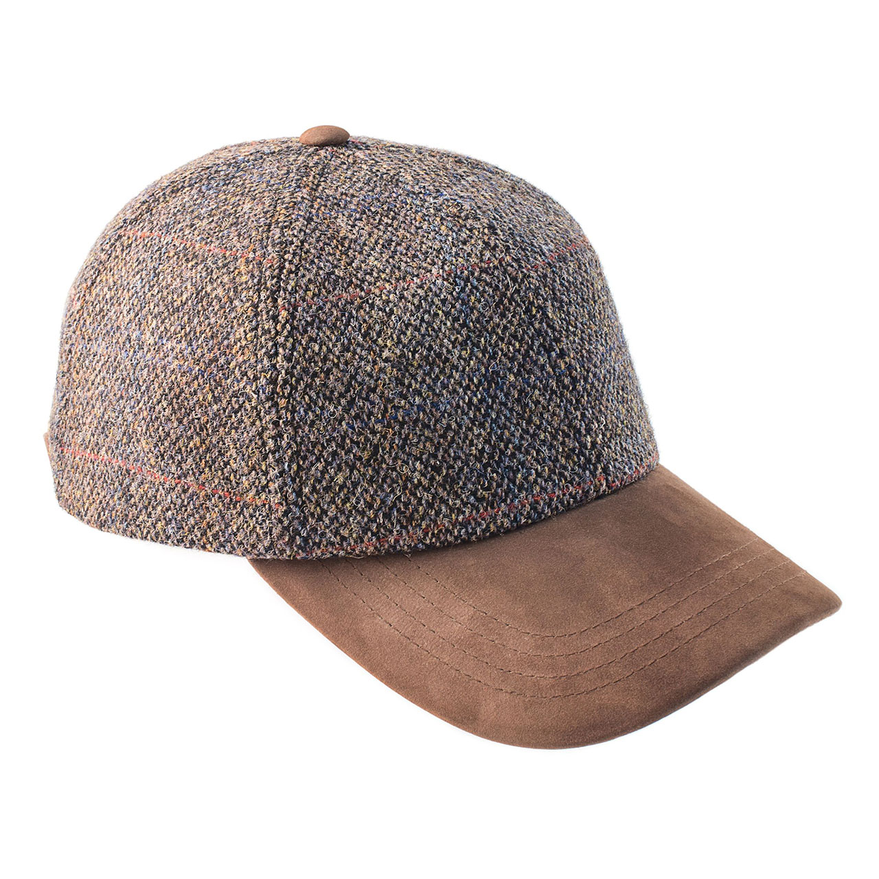 Harris Tweed Leather Peaked Baseball Cap