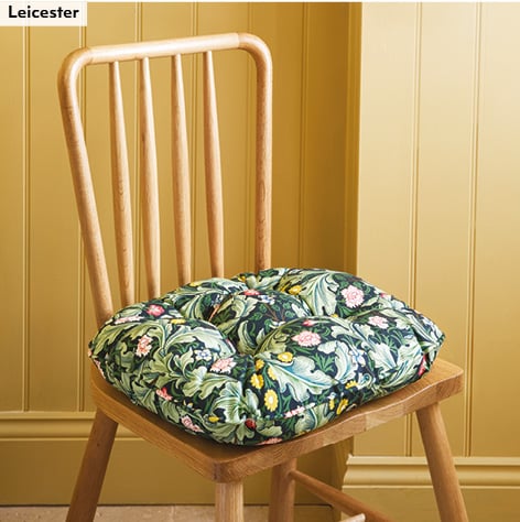 William Morris Button-effect Dining Seat Cushions