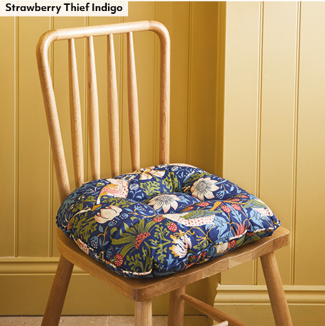William Morris Button-effect Dining Seat Cushions