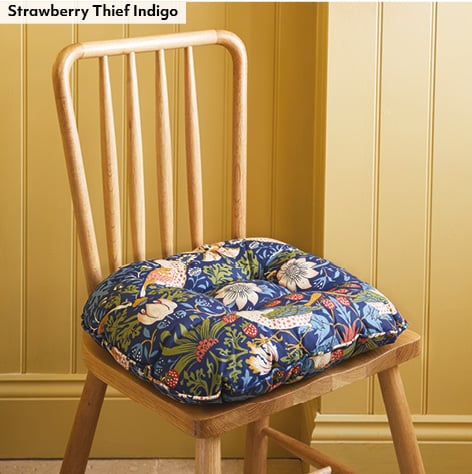 William Morris Button-effect Dining Seat Cushions