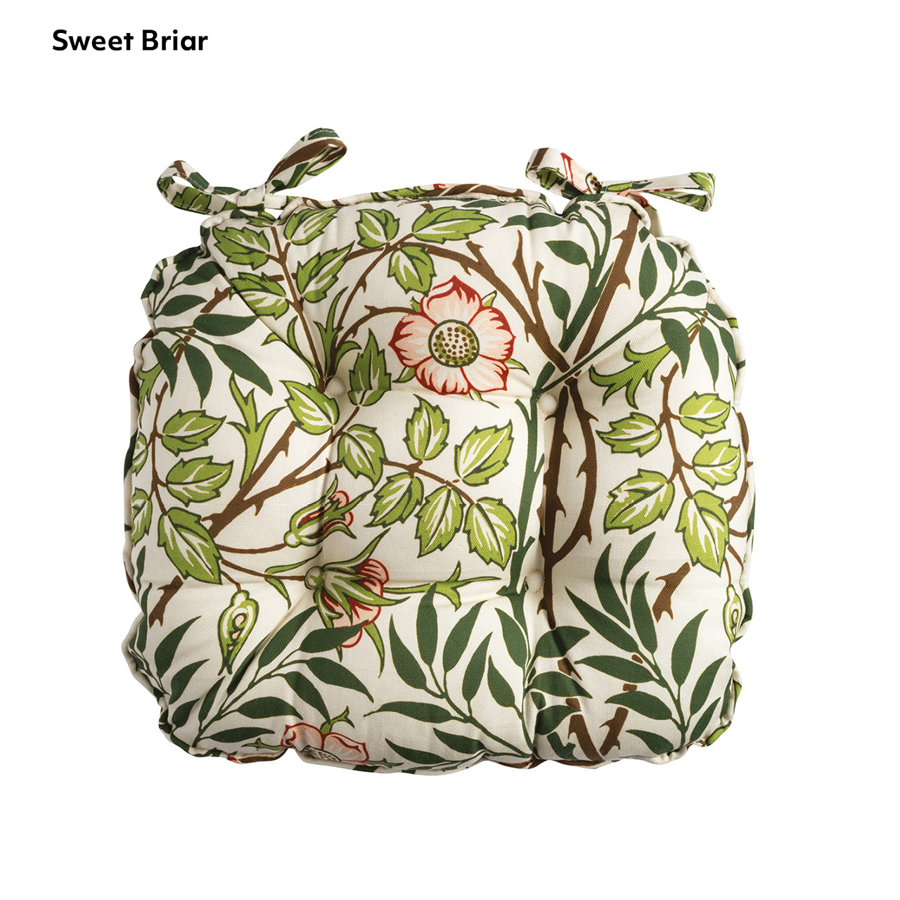 William Morris Button-effect Dining Seat Cushions