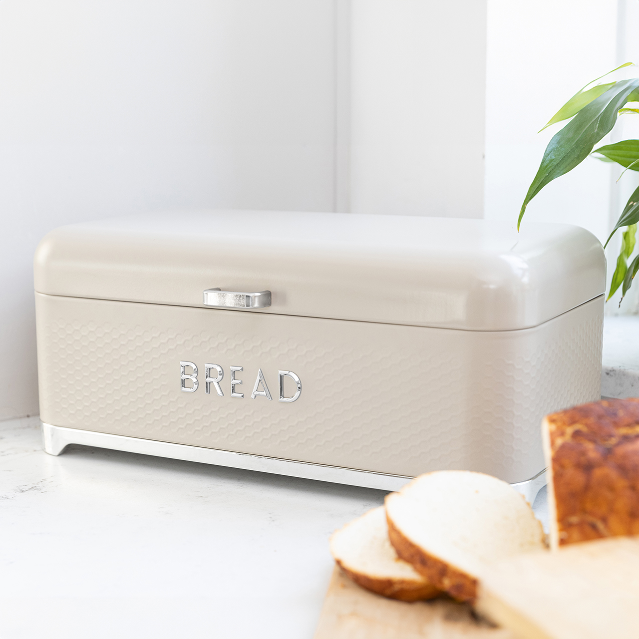 Textured Metal Bread Bin