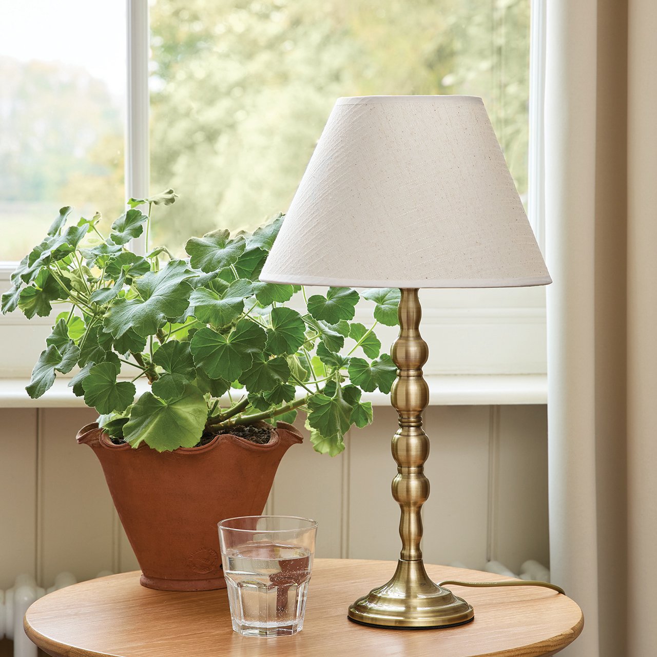 Metal Bobble Lamp with Ivory Shade