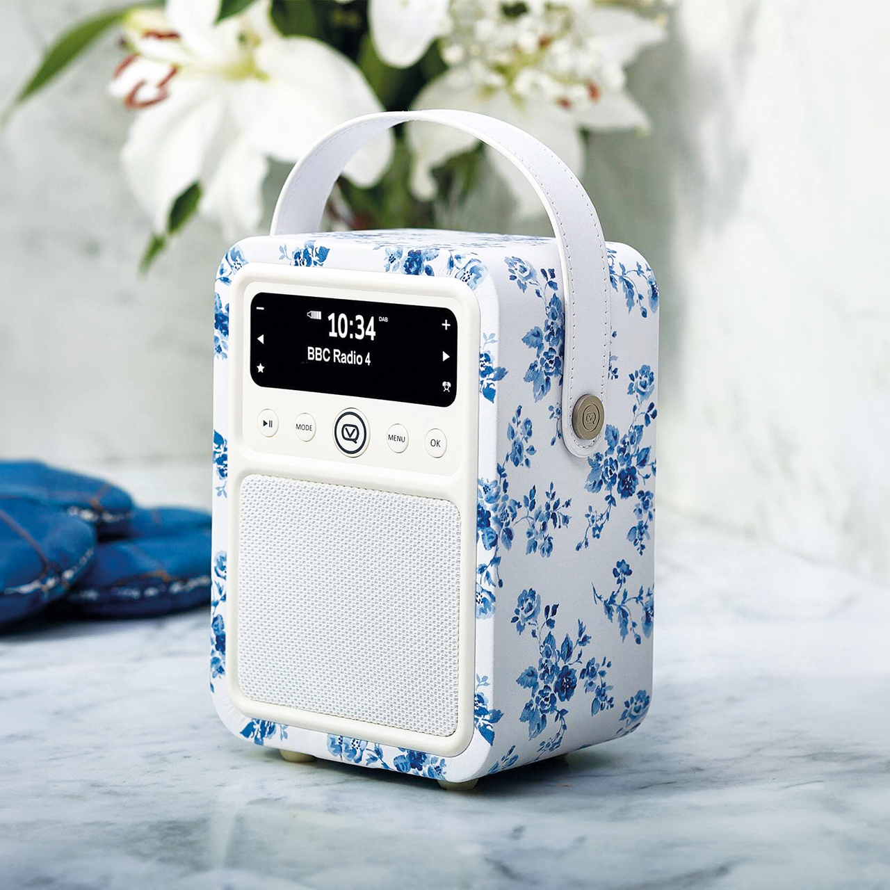 DAB Radio Floral Blue