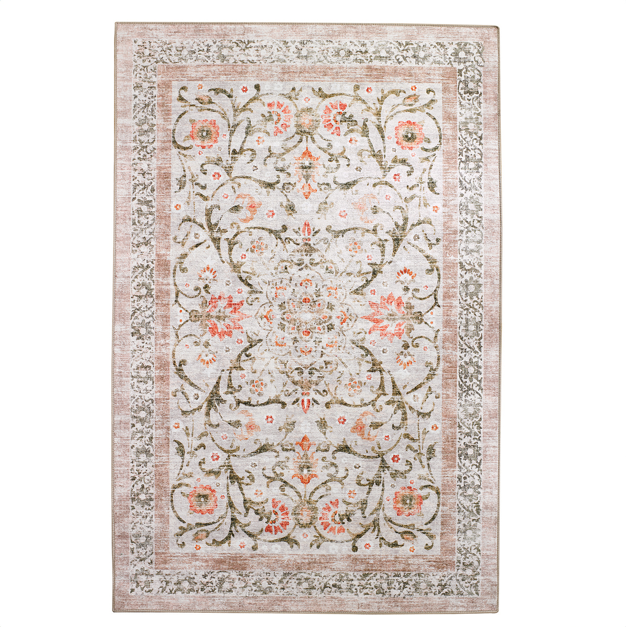 Vintage Stencil Washable Rug