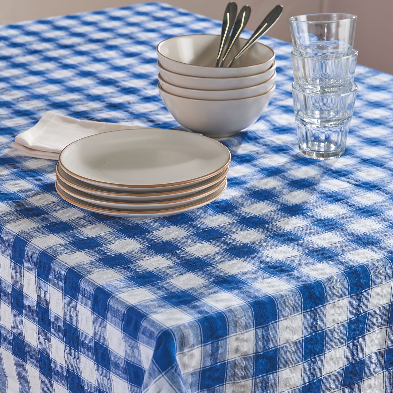 Seersucker Gingham Check Tablecloths