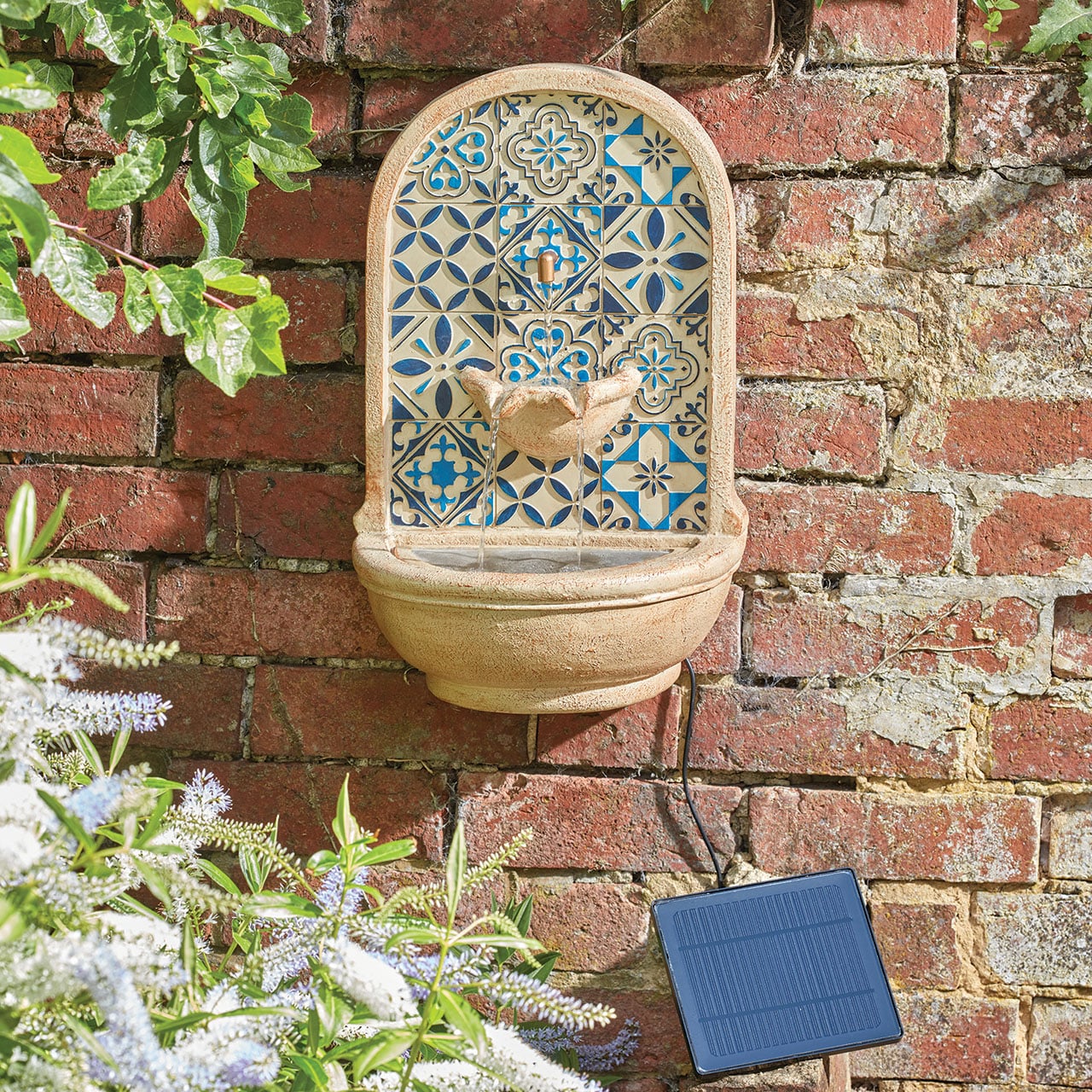 Spanish Tile Solar Water Feature