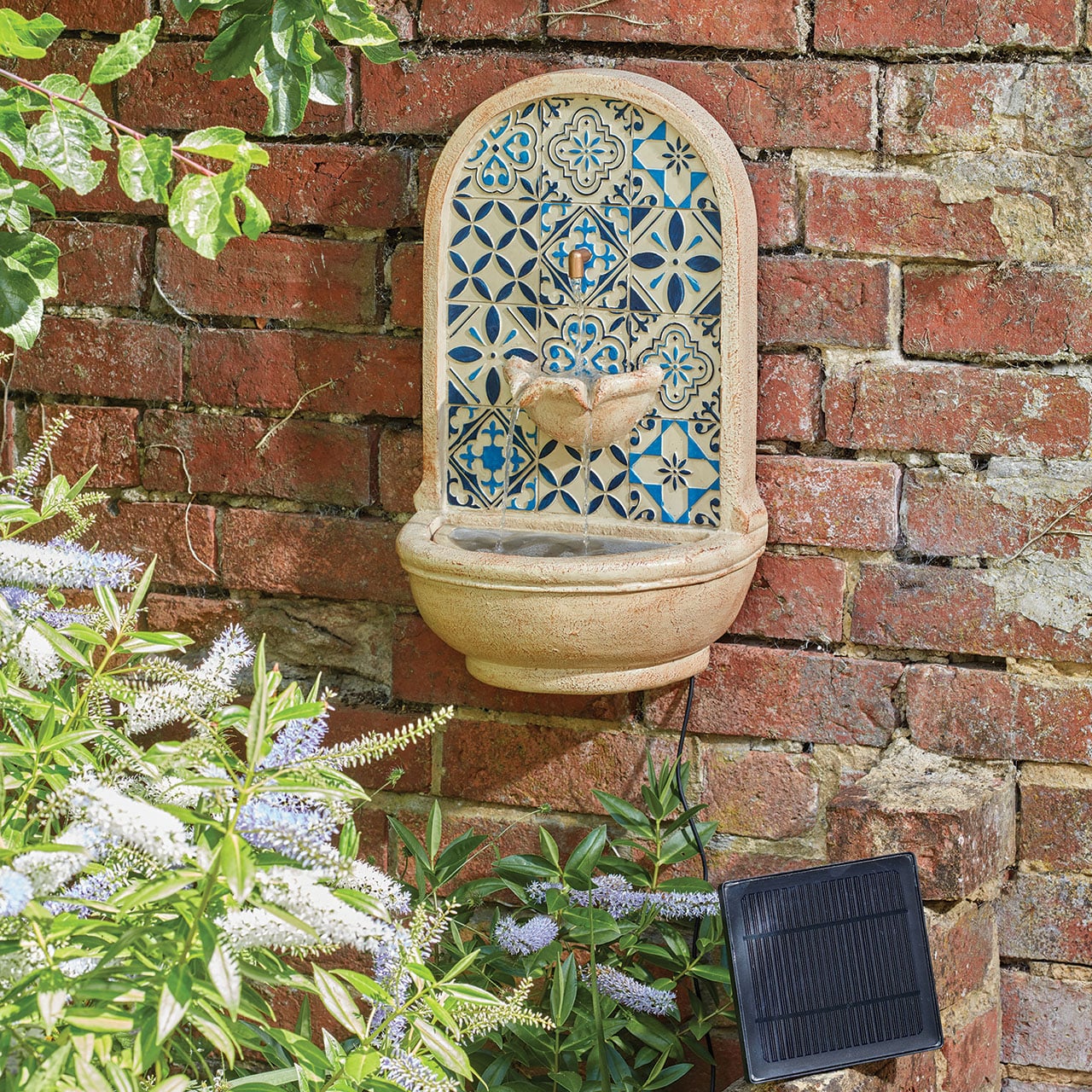 Spanish Tile Solar Water Feature