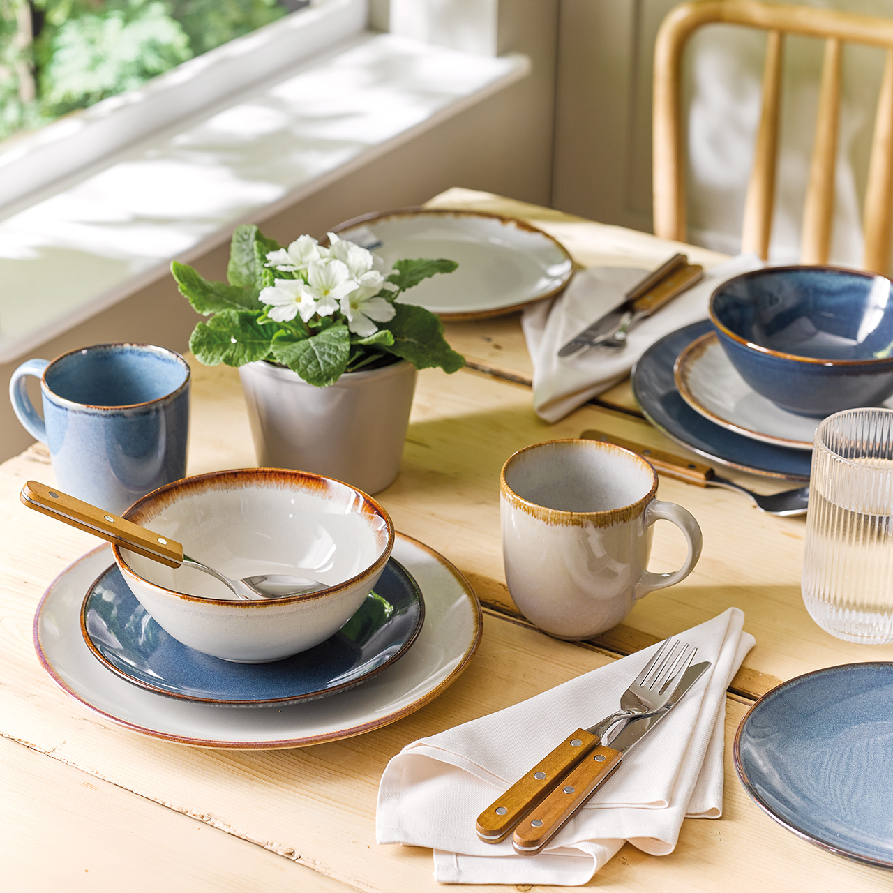 Reactive Glaze Dinner Set, 12 piece