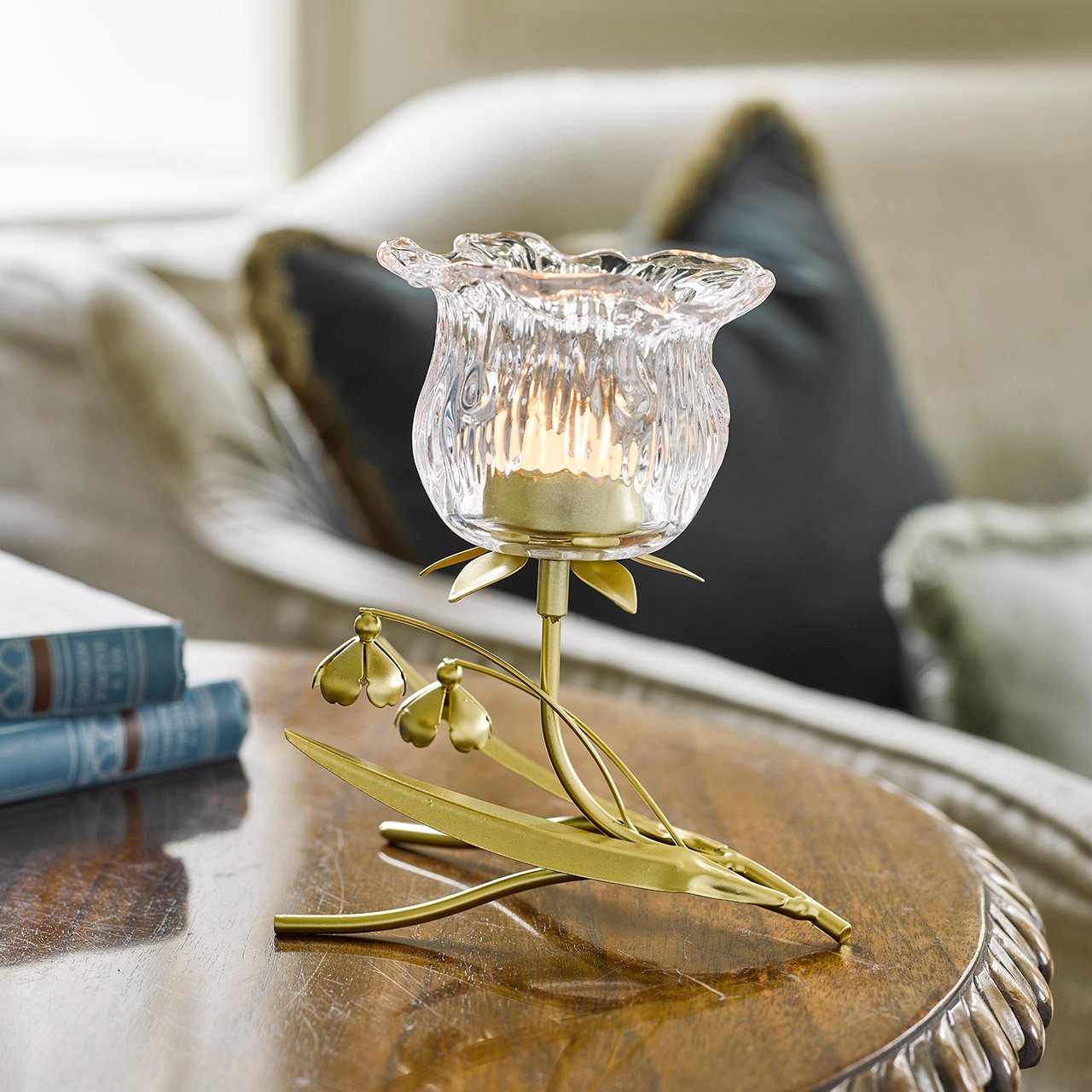Single Stem Glass Flower Candle Holder