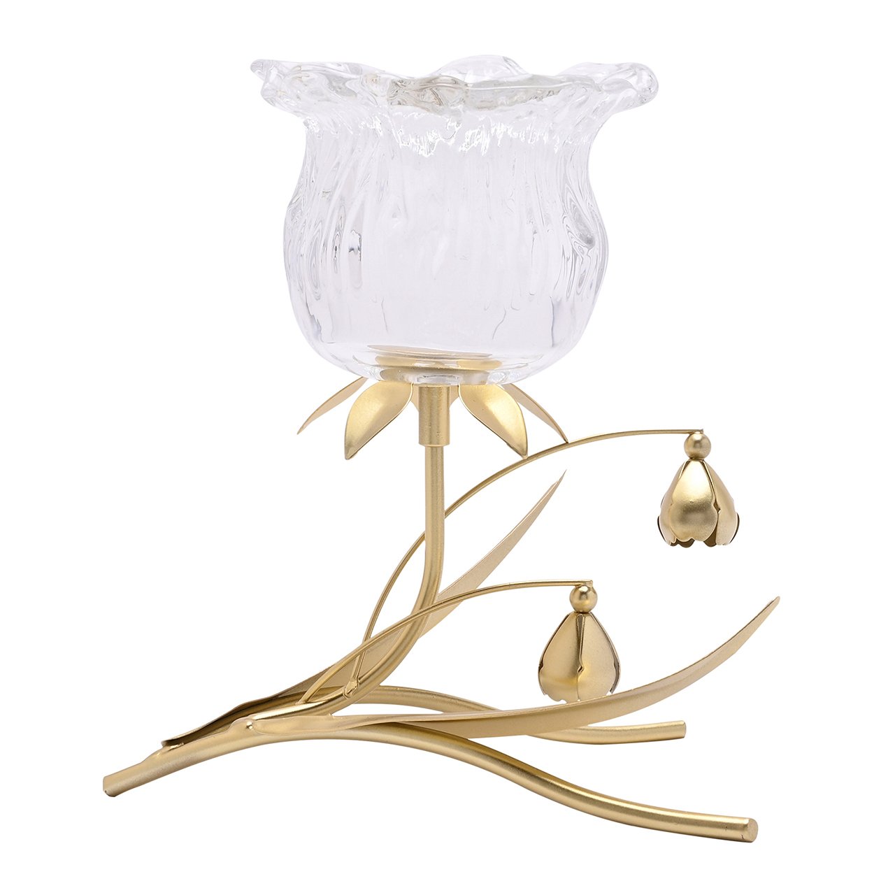 Single Stem Glass Flower Candle Holder