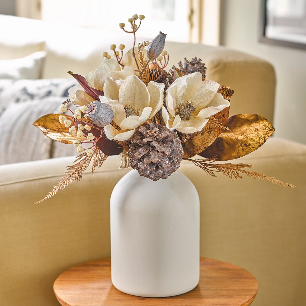 Off-White Metal Vase