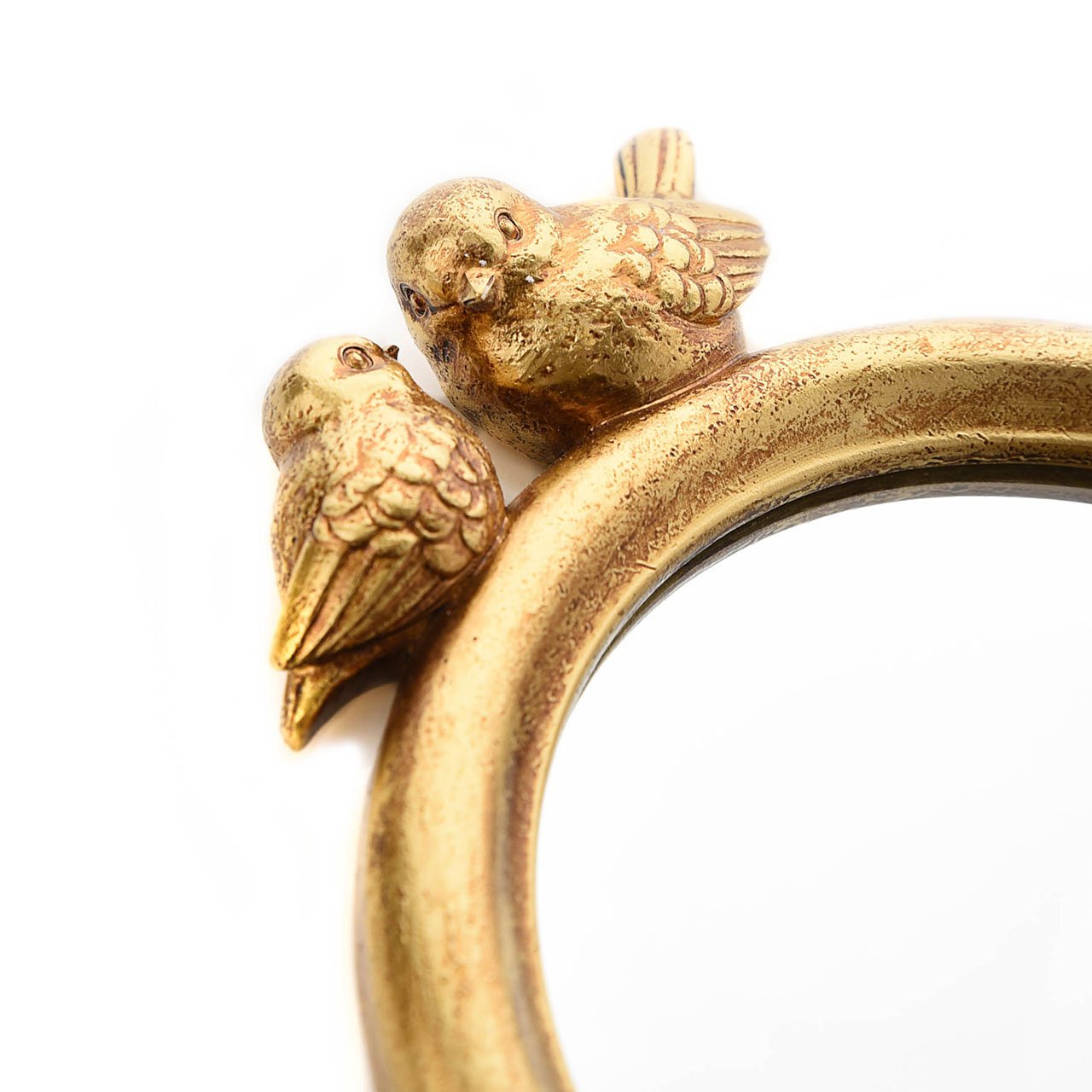 Gold Hook Mirror with Birds