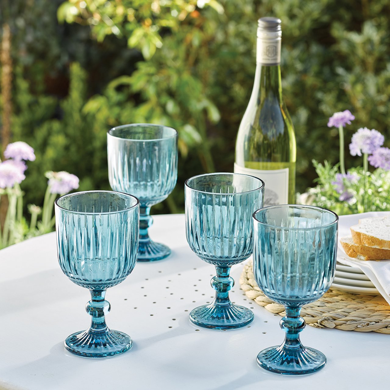 Coloured Glass Goblet Set