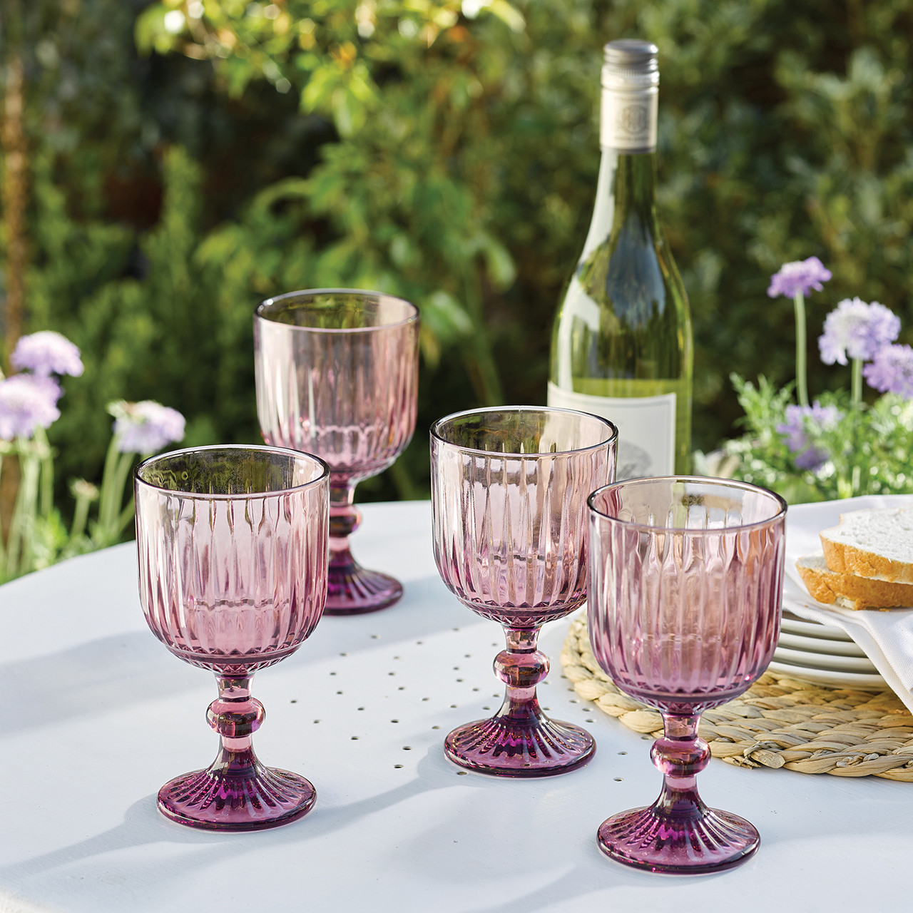 Coloured Glass Goblet Set