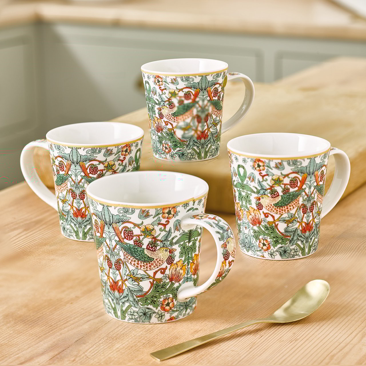 William Morris Strawberry Thief Mug Set