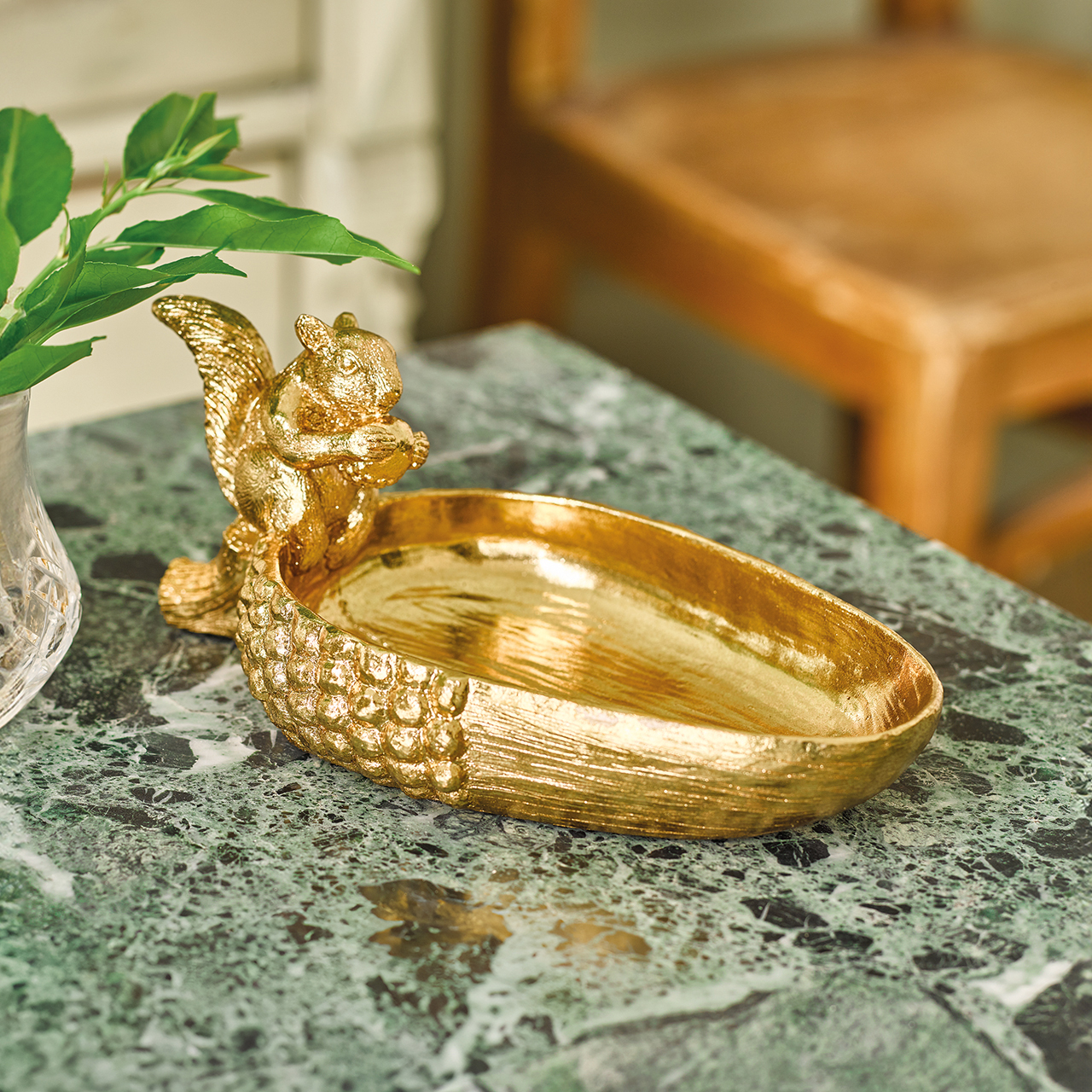 Gold Squirrel Trinket Dish