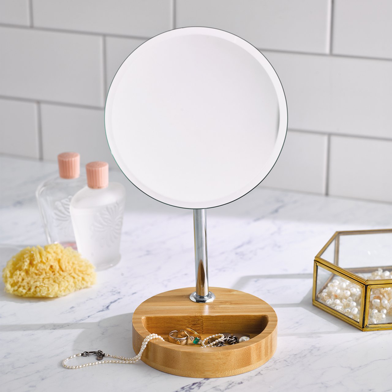 Bamboo Base Mirror