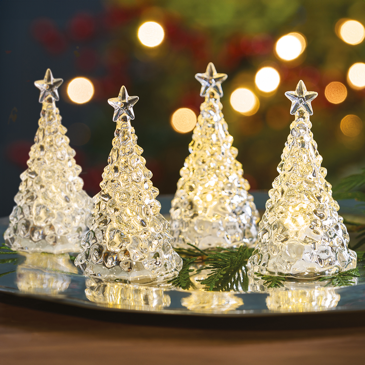 Christmas Tree Tea Lights, Set of 4