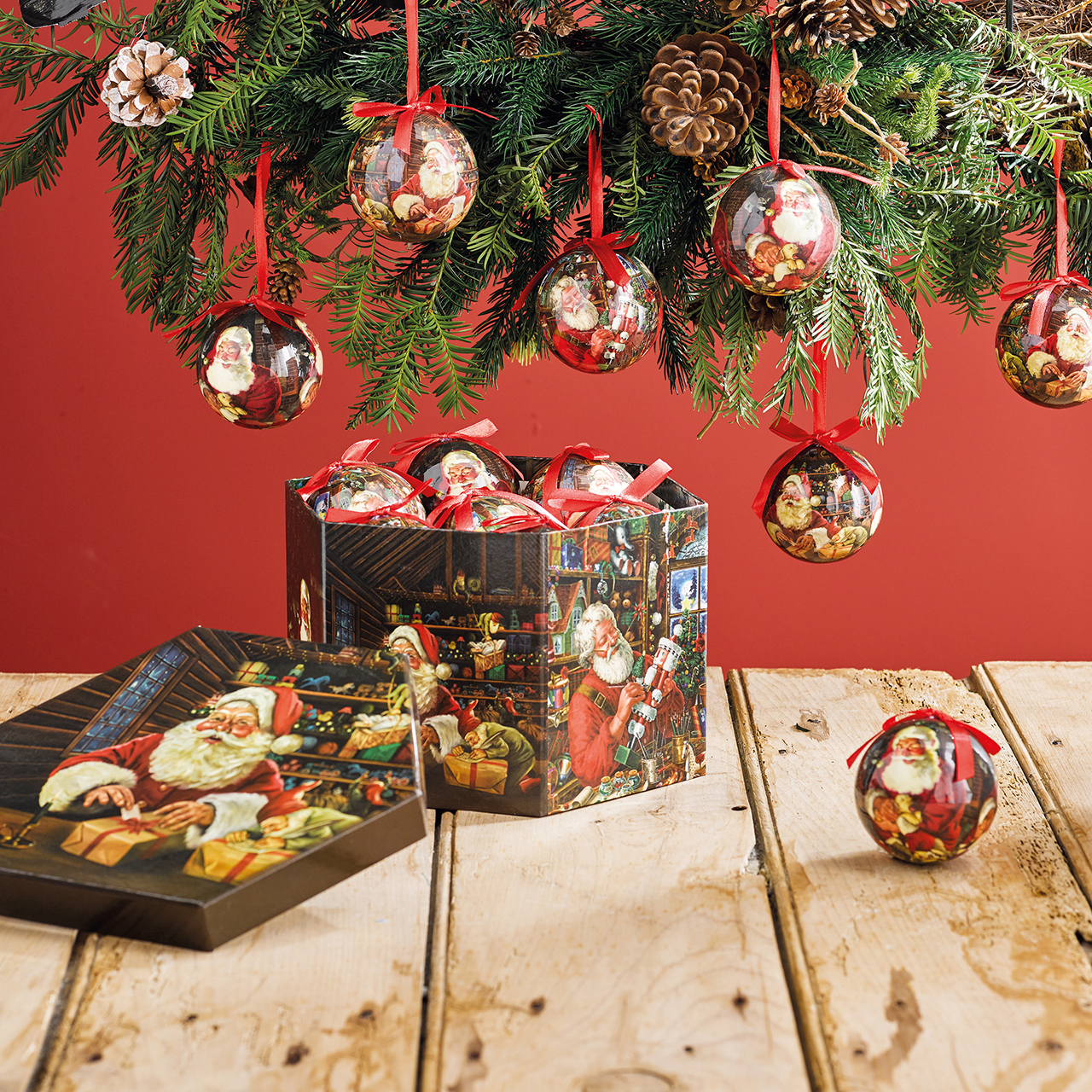 Santa's Workshop Baubles, Set of 14