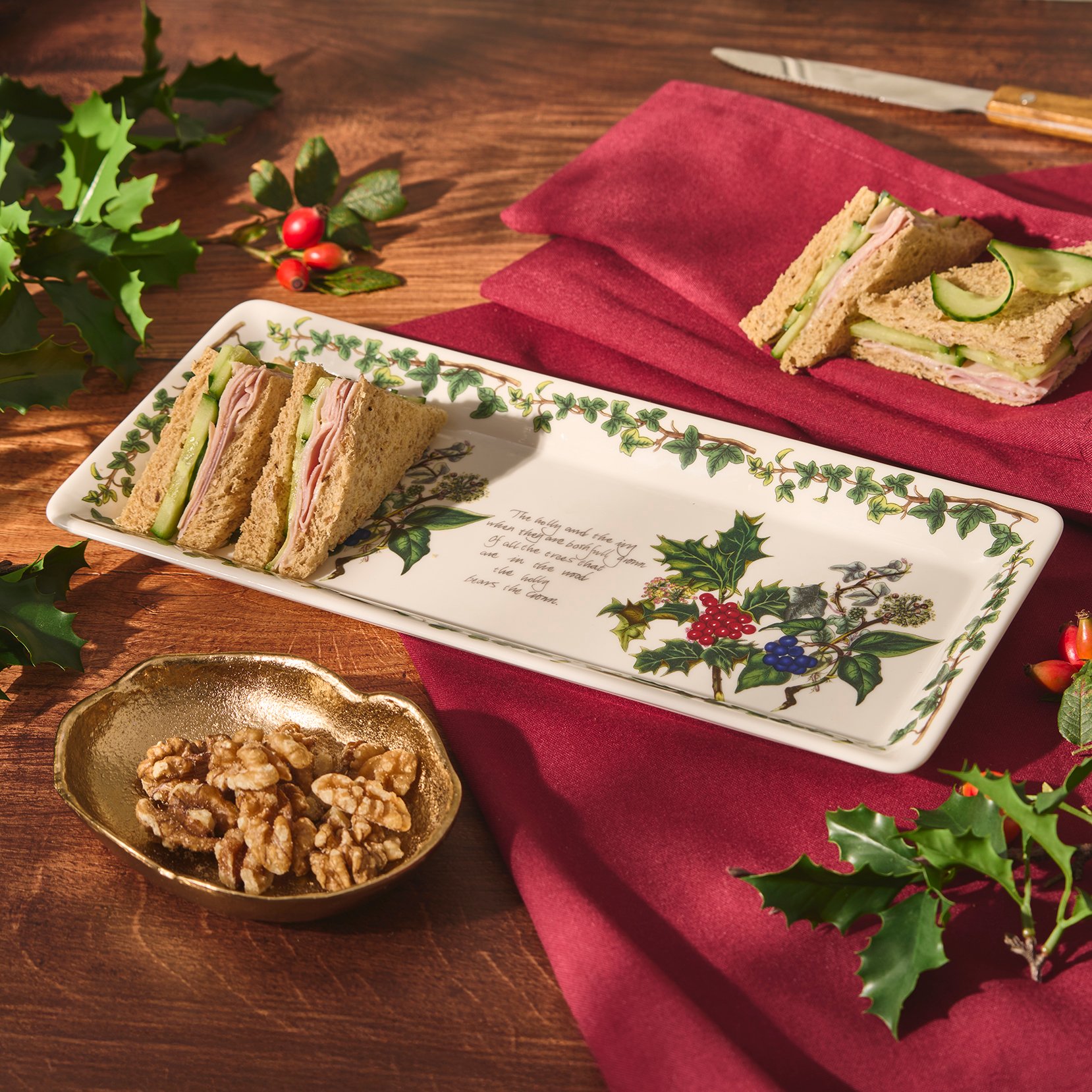 Holly and Ivy Sandwich Tray