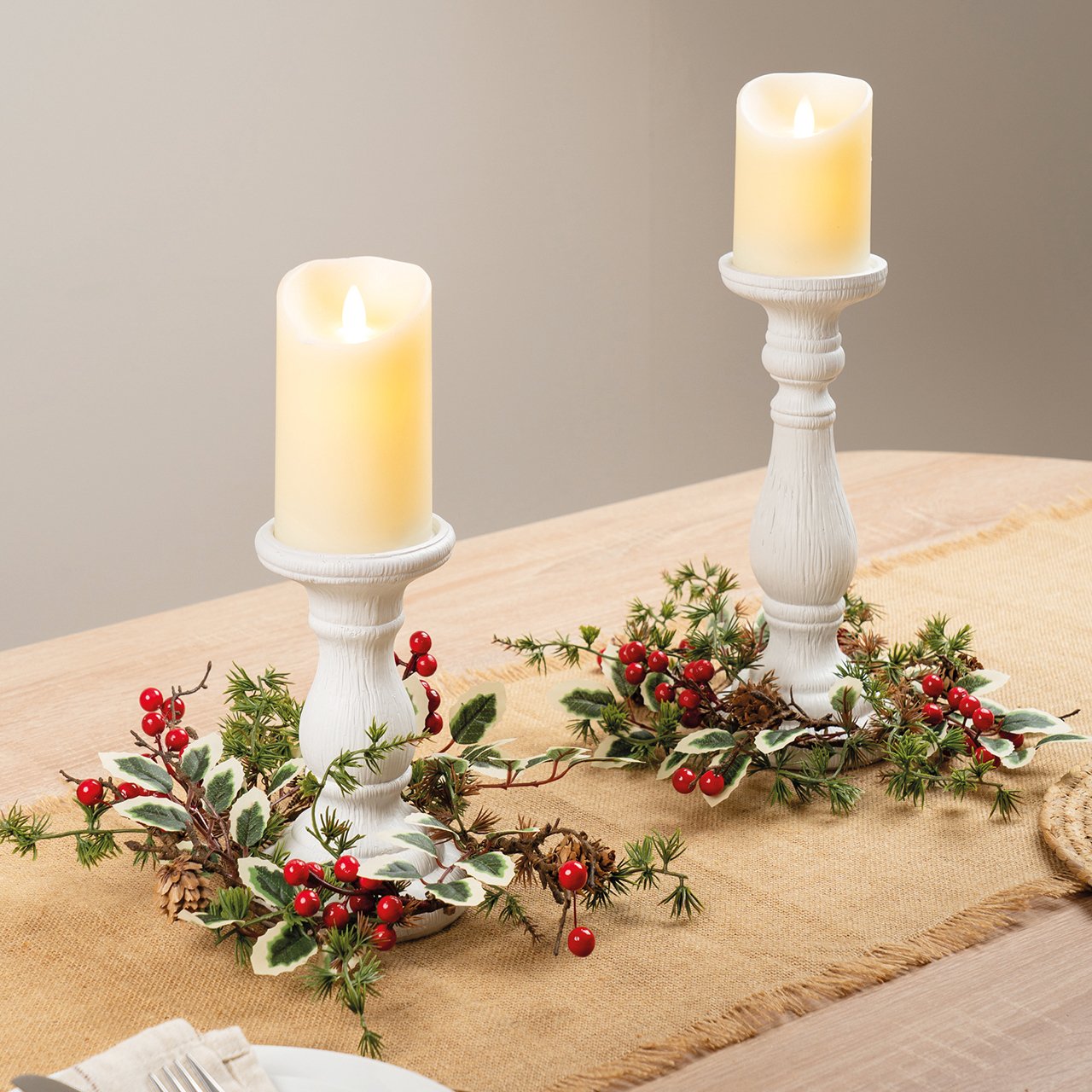 Festive Candlestick Rings, Set of 2