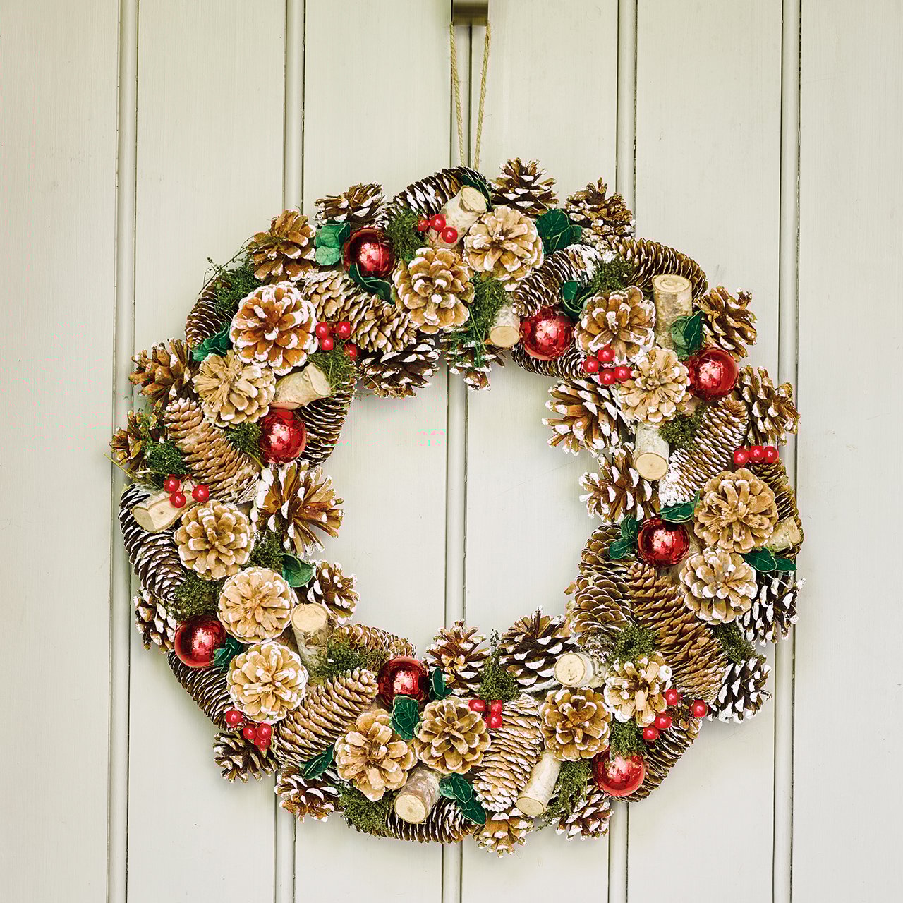 Pine Cone and Bauble Wreath