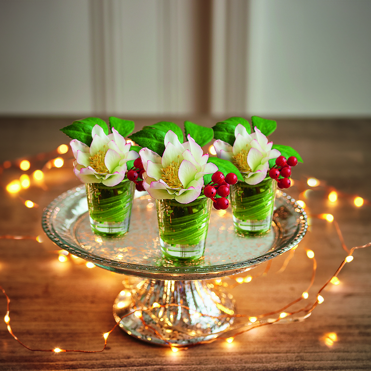 Set of 3 Christmas Gardenia and Berries Collection