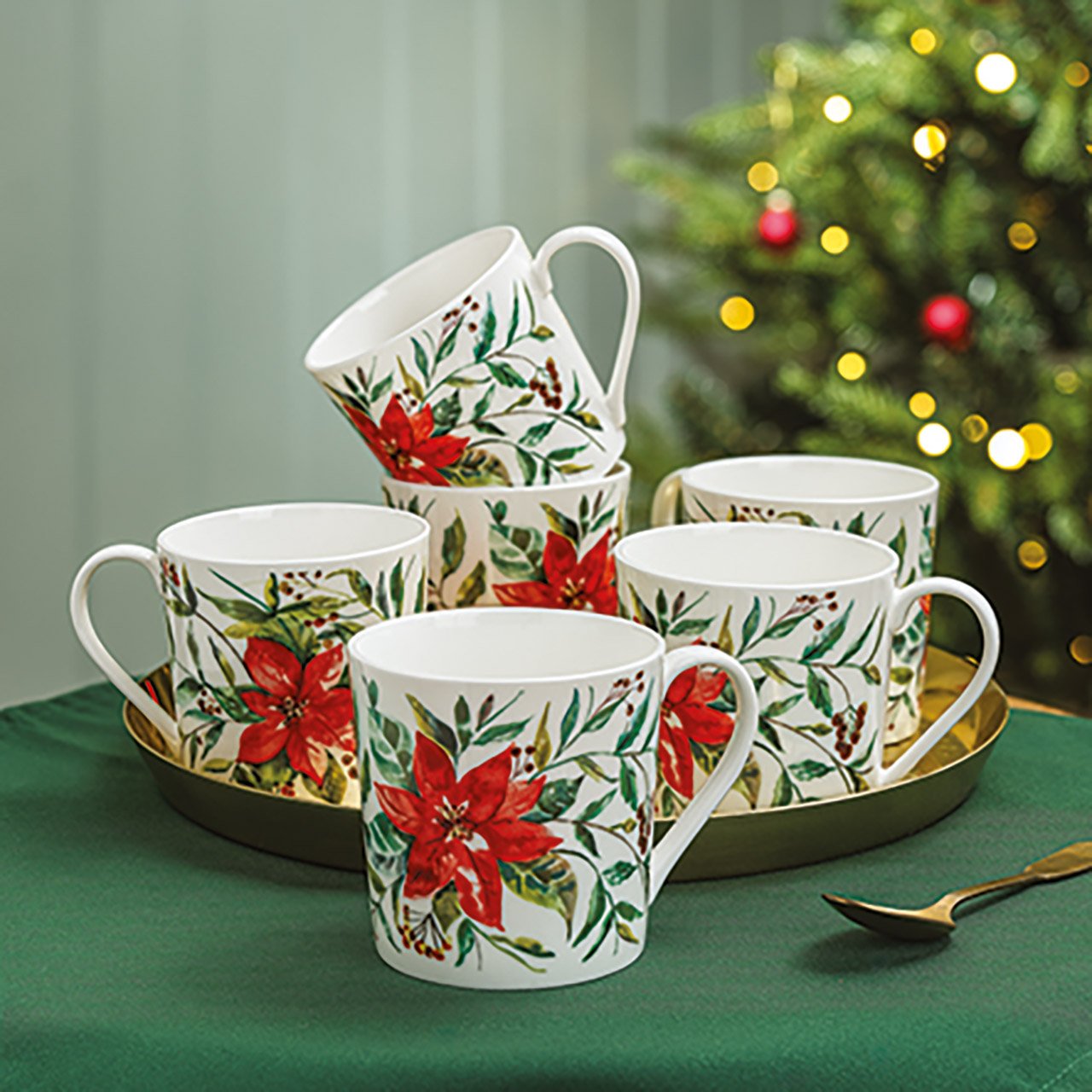 Set of 6 Christmas Mugs