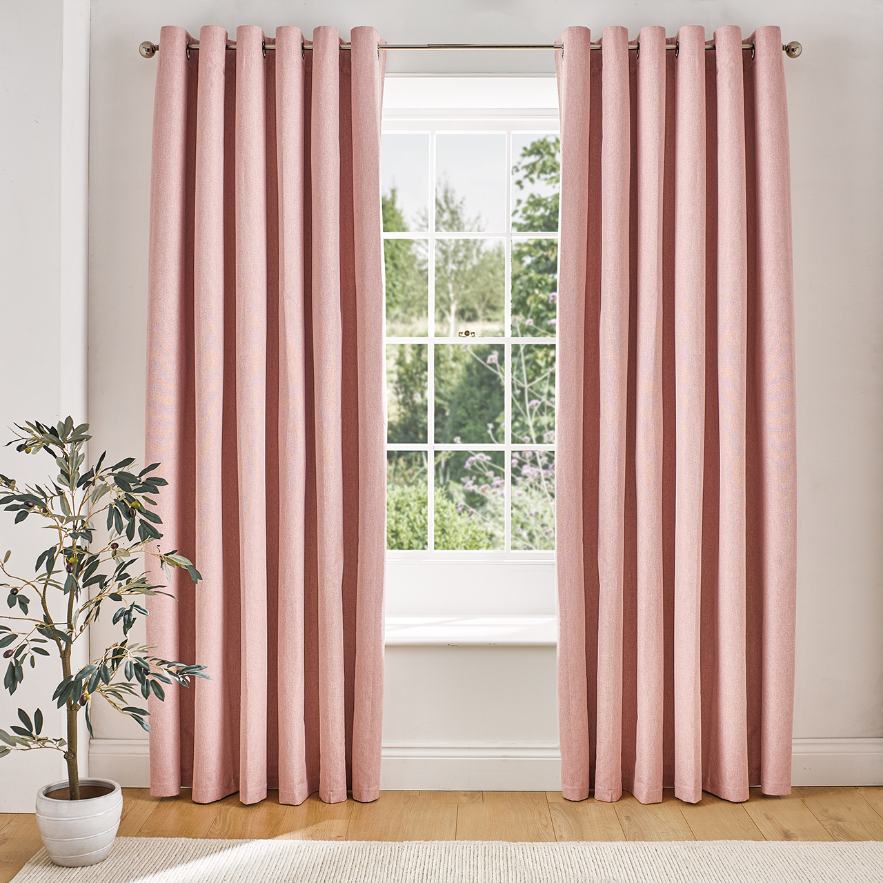 Linen Look Eyelet Blackout Curtains
