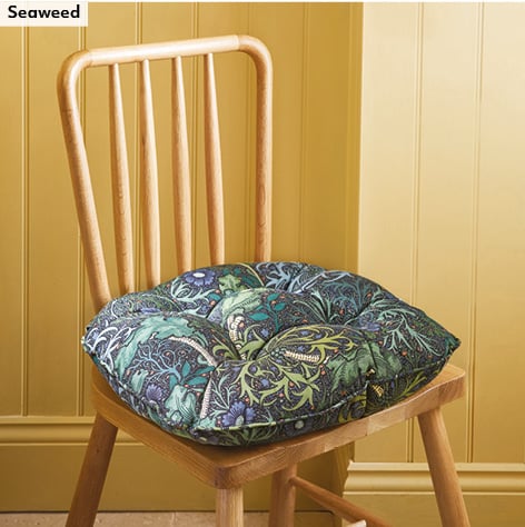 William Morris Button-effect Dining Seat Cushions