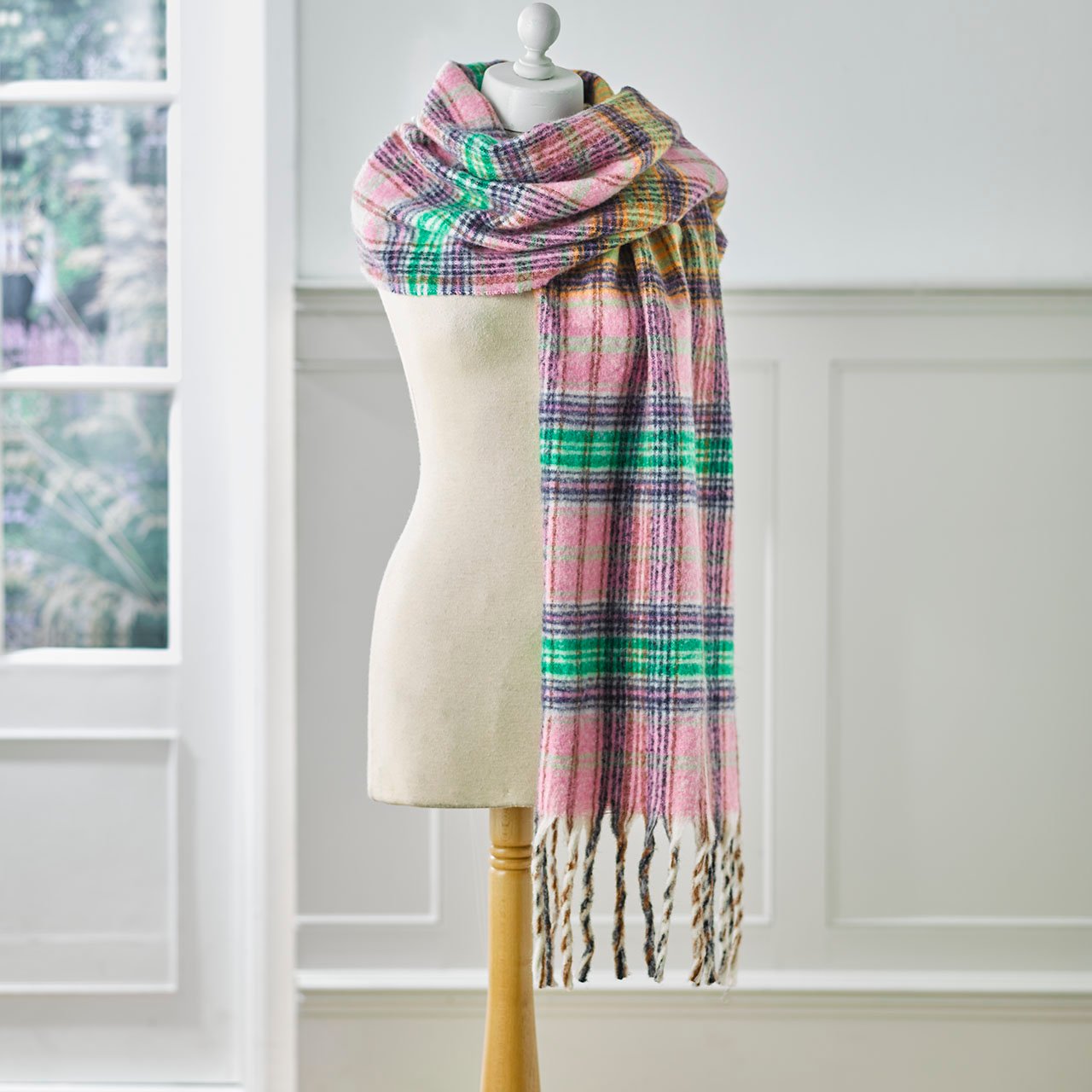Checked Blanket Scarf
