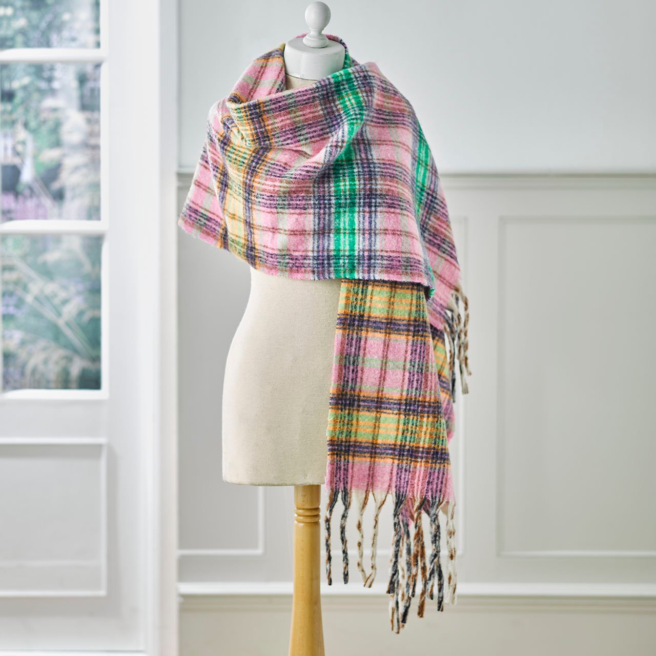 Checked Blanket Scarf