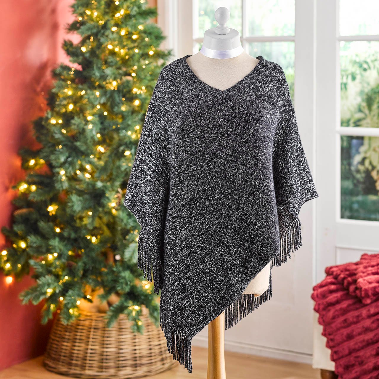 Sparkly Knitted Poncho